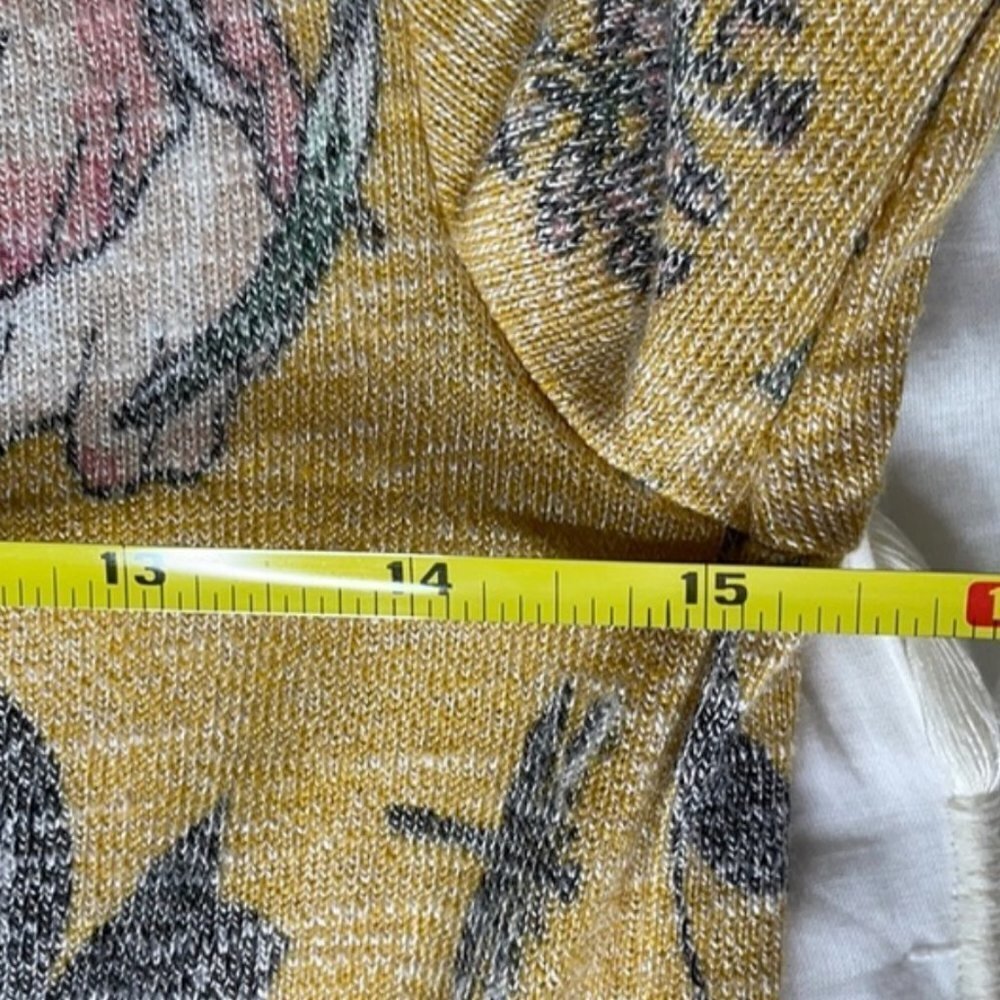 Love Fire Cold Shoulder Yellow Floral Long Sleeve - Picture 7 of 8